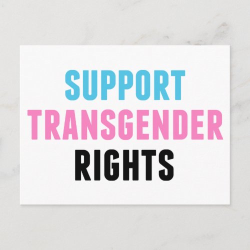 Support Transgender Rights Trans Pink Blue Postcard