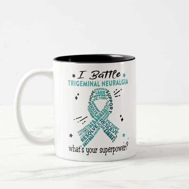 Support Trigeminal Neuralgia Warrior Gifts Two-Tone Coffee Mug (Left)
