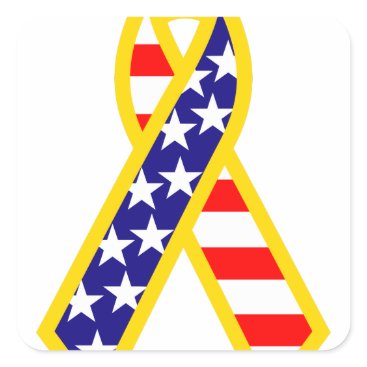 Support Troops Ribbon Square Sticker Support Troops Ribbon Square Sticker