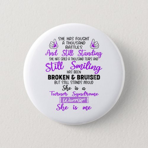 Support Turner Syndrome Warrior Gifts Button