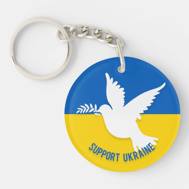 Support Ukraine Acrylic Keychain (Front)