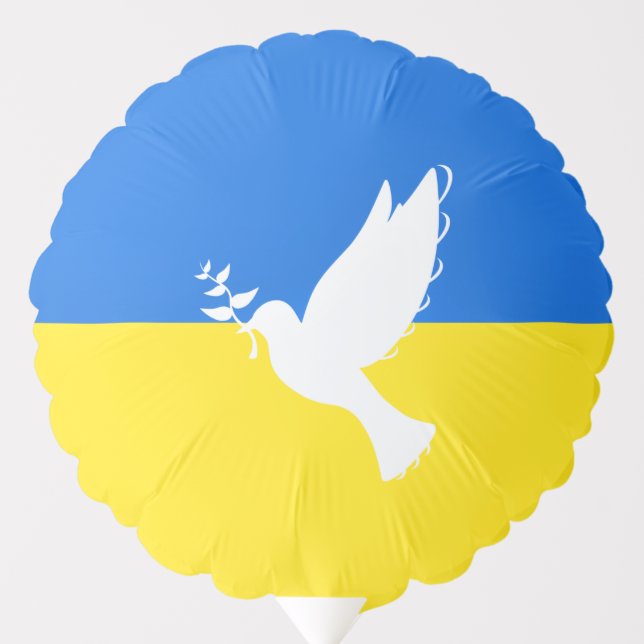 Support Ukraine Balloon Peace Dove Ukrainian Flag (Front)