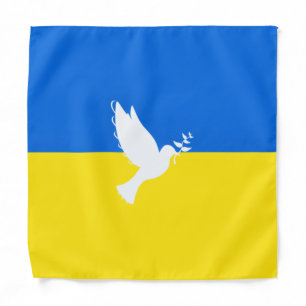 Support Ukraine Bandana Peace Dove Ukrainian Flag