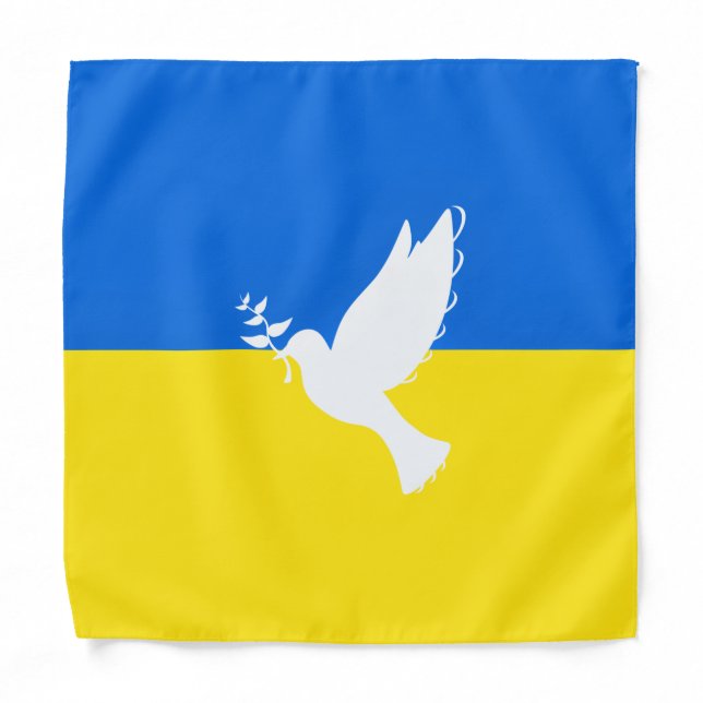 Support Ukraine Bandana Peace Dove Ukrainian Flag (Front)