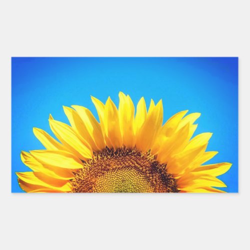 Support Ukraine blue sky yellow sunflower Rectangular Sticker