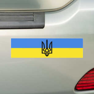 Support Ukraine Bumper Sticker Ukrainian Flag