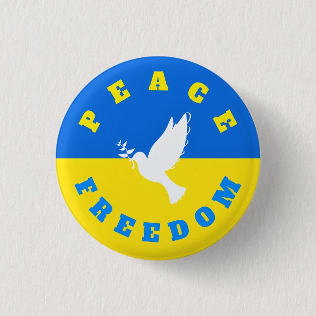 Support Ukraine Button Peace Dove Freedom - Peace (Front)
