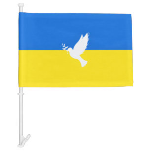 Support Ukraine Car Flags Peace Dove - Freedom