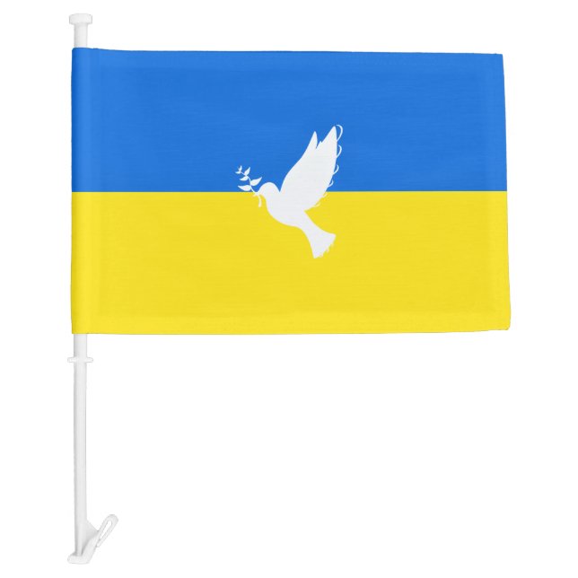 Support Ukraine Car Flags Peace Dove - Freedom (Front)