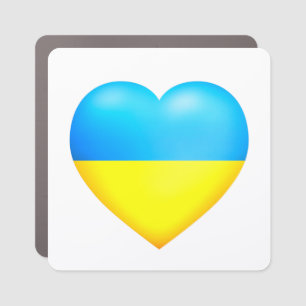 Support Ukraine Car Magnet Heart Ukrainian Flag