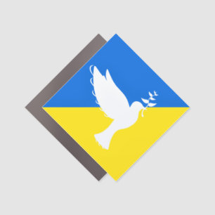 Support Ukraine Car Magnet Peace Dove