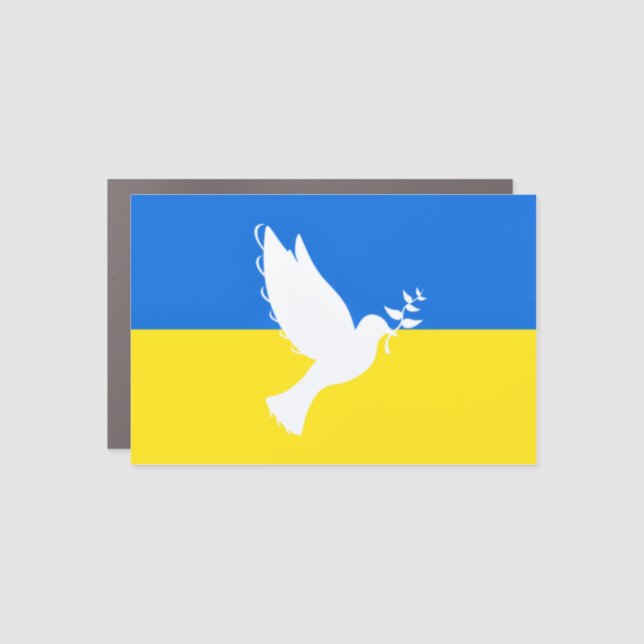 Support Ukraine Car Magnet Peace Dove - Freedom (Front)