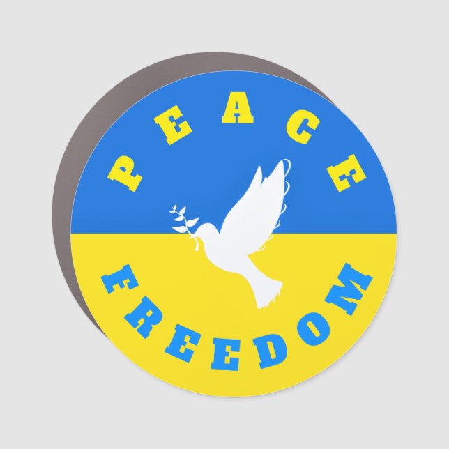 Support Ukraine Car Magnet Peace Dove - Freedom (Front)