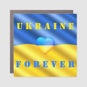 Support Ukraine Car Magnet Ukrainian Flag Heart