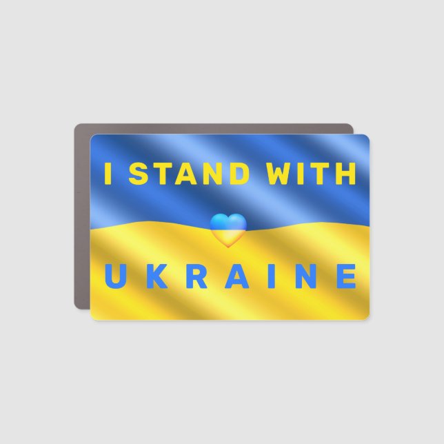 Support Ukraine Car Magnet Ukrainian Flag Heart (Front)
