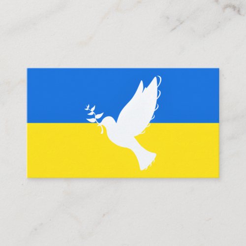 Support Ukraine Card Peace Dove Ukrainian Flag