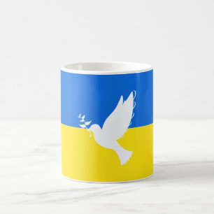 Support Ukraine Coffee Mug Dove of Peace