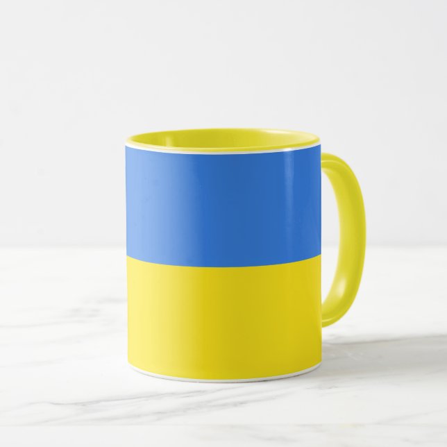 Support Ukraine Coffee Mug Ukrainian Flag (Front Right)