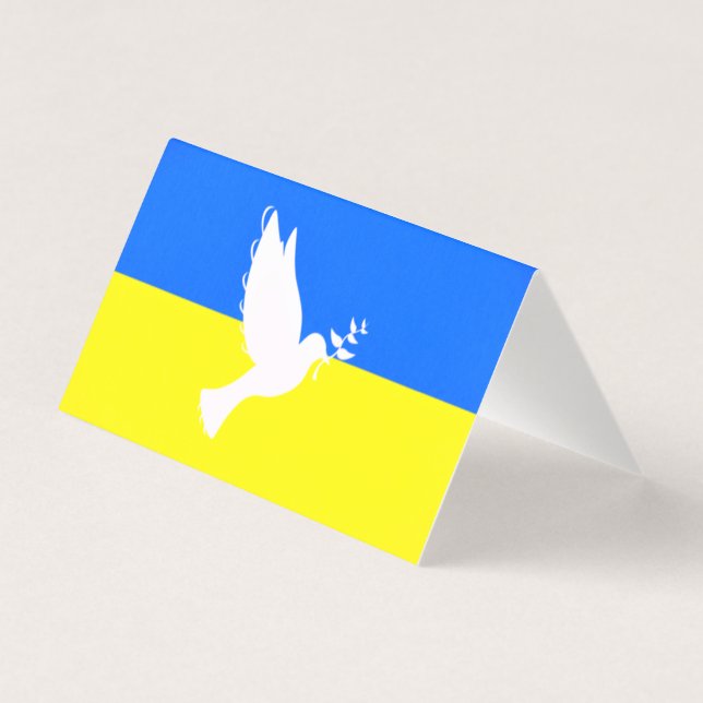 Support Ukraine Flag Cards Freedom - Peace Dove (Back)