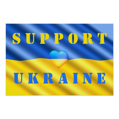 Support Ukraine _ Flag _ Freedom _ Peace Heart Poster