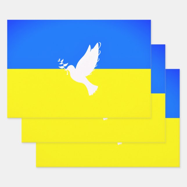 Support Ukraine Flag Gift Wrapping Paper Sheets (Set)