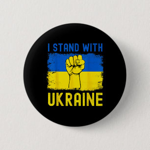 Support Ukraine Flag I Stand With Ukraine Button