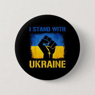 Support Ukraine Flag I Stand With Ukraine Button