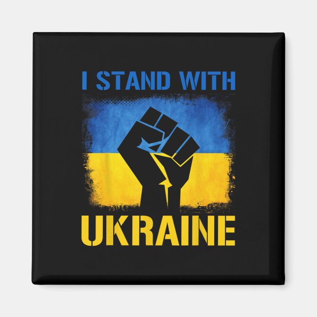 Support Ukraine Flag I Stand With Ukraine  Magnet (Front)