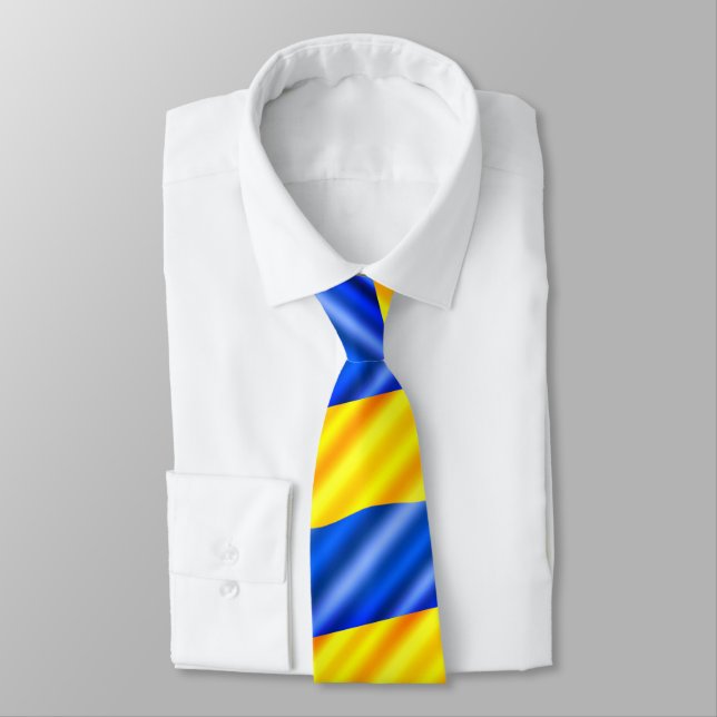 Support Ukraine Flag Neck Tie Ukrainian Flag (Tied)