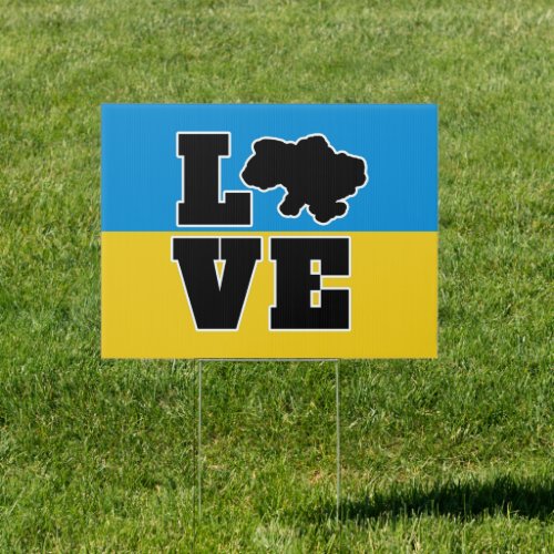 Support Ukraine Flag of Ukraine Yard Sign
