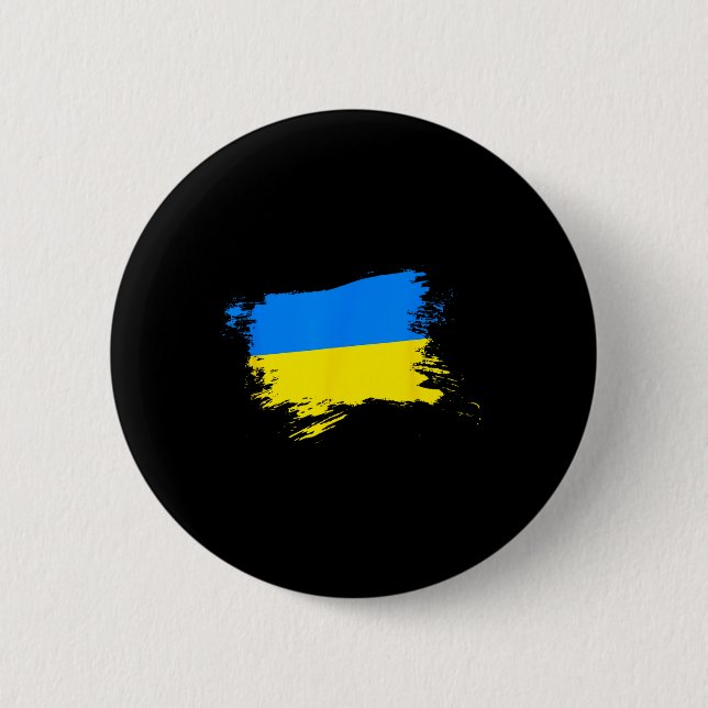 Support Ukraine Flag Ukrainian Pride Heart Ukraine Button (Front)