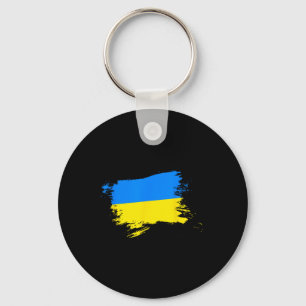 Support Ukraine Flag Ukrainian Pride Heart Ukraine Keychain
