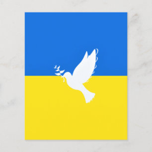 Support Ukraine Flyer Peace Dove Ukrainian Flag