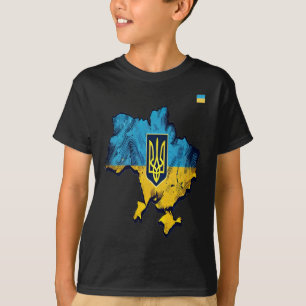 Support Ukraine – Free Ukraine Map With Flag Tryzu T-Shirt