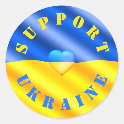 Support Ukraine _ Freedom _ Flag of Ukraine  Classic Round Sticker