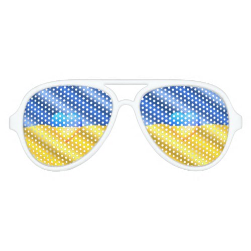 Support Ukraine _ Freedom Peace _ Flag of Ukraine Aviator Sunglasses