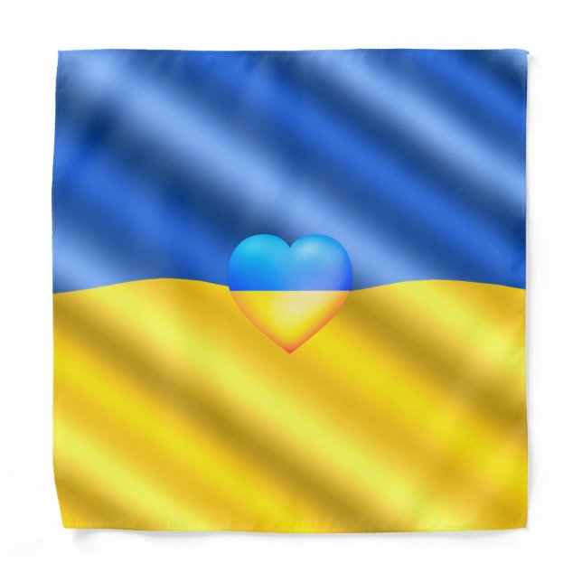 Support Ukraine - Freedom Peace - Flag of Ukraine  Bandana (Front)