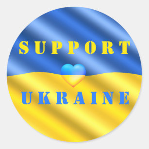 Sticker Sticker Round Flag Ukraine Official Yellow & Blue Adhesive