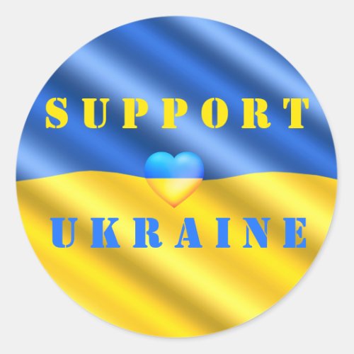 Support Ukraine Freedom _ Peace _ Flag of Ukraine Classic Round Sticker