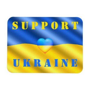 Support Ukraine - Freedom Peace - Flag of Ukraine  Magnet