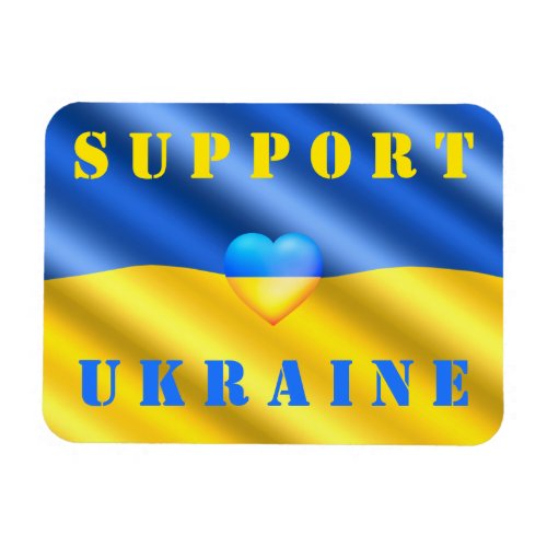 Support Ukraine _ Freedom Peace _ Flag of Ukraine  Magnet