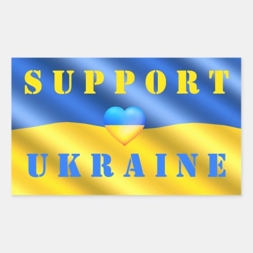 Support Ukraine _ Freedom Peace _ Flag of Ukraine  Rectangular Sticker