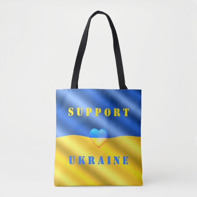 Support Ukraine - Freedom Peace - Flag of Ukraine  Tote Bag (Front)