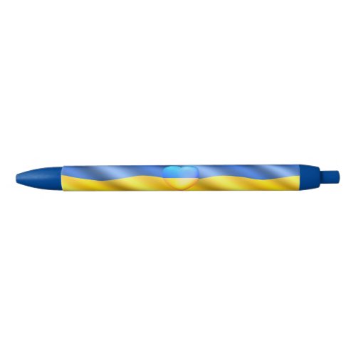 Support Ukraine Freedom Peace Heart _ Ukraine Flag Blue Ink Pen