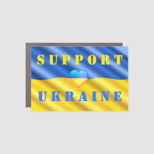 Support Ukraine Freedom Peace Heart - Ukraine Flag Car Magnet