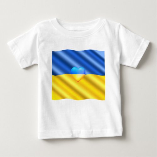 Support Ukraine Freedom Peace Heart Ukrainian Flag Baby T_Shirt