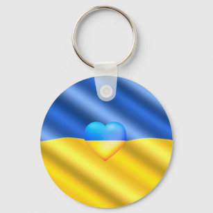 Support Ukraine - Freedom - Peace - Ukraine Flag Keychain