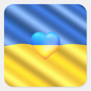 Support Ukraine - Freedom - Peace - Ukraine Flag  Square Sticker