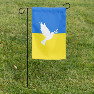 Support Ukraine Garden Flag Peace Dove - Freedom