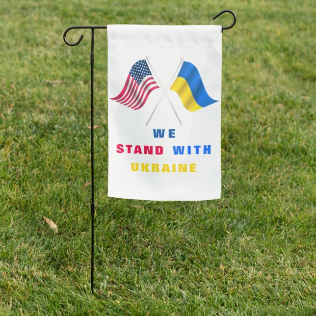 Support Ukraine Garden Flag USA Ukrainian Flags (In SItu)